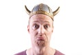 Viking man isolated helmet Royalty Free Stock Photo