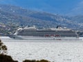 Viking Orion Cruise liner at sail in the Derwent River, Hobart, Tasmania, Australia Royalty Free Stock Photo