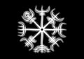 Viking Pagan Compass, Vegvisir Wind rose, navigation runic compass, Norse Mythology. Protective talisman for travelers. Magical