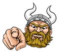 Viking Pointing Finger At You Mascot Cartoon Royalty Free Stock Photo