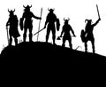 Viking raiders silhouette