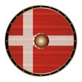 Round Viking Shield With Dane Flag Royalty Free Stock Photo