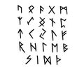 Viking runes, elder futhark alphabet. Retro norse scandinavian runes. Sketch celtic ancient letters. Old hieroglyphic occult set