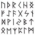 Viking runes set. Rune alphabet, futhark. Mystical symbols. Esoteric, occult, magic.