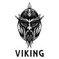 Viking scandinavian ancient warrior head vector icon Royalty Free Stock Photo