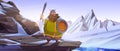Viking, scandinavian warrior, cartoon character Royalty Free Stock Photo
