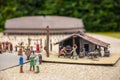 Viking settlement miniature outdoor, forging shop Royalty Free Stock Photo