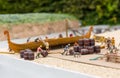 Viking settlement miniature outdoor, ship building Royalty Free Stock Photo