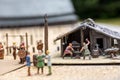 Viking settlement miniature, people fugurines Royalty Free Stock Photo