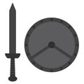 viking shield with sword. Vector illustration decorative design Royalty Free Stock Photo