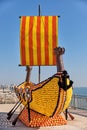 Viking ship made of citrus fruits, Mersin, Turkey