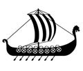 Viking Ship Hand Drawn, Vector, Eps, Logo, Icon, Silhouette Illustration By Crafteroks For Different Uses.