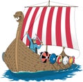 Viking Ship Vector Illustration Royalty Free Stock Photo