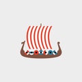 Viking ship. Vector illustration Royalty Free Stock Photo