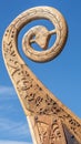 Viking ship wood carving Royalty Free Stock Photo