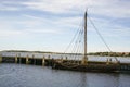 Viking ships in the fjiord of Roskilde Royalty Free Stock Photo