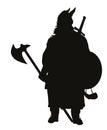 Viking silhouette. Warriors Theme Royalty Free Stock Photo
