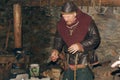 Viking in the smithy Royalty Free Stock Photo