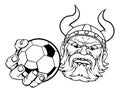 Viking Soccer Football Ball Sports Mascot Cartoon