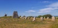 Viking stone ship burial in Oland island, Gettlinge, Sweden Royalty Free Stock Photo