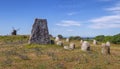Viking stone ship burial in Oland island, Gettlinge, Sweden Royalty Free Stock Photo