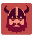 Viking stylised Icon in red tones