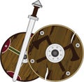 Viking Sword and Shields Royalty Free Stock Photo