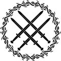 Viking symbol with swords Royalty Free Stock Photo