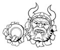 Viking Tennis Ball Sports Mascot Cartoon