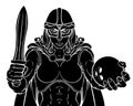 Viking Trojan Celtic Knight Bowling Warrior Woman