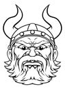 Viking Warrior Barbarian Mascot Cartoon Face