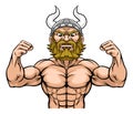 Viking Barbarian Mascot Muscle Strong Cartoon