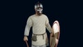 Viking warrior 3d render, 3d model of swordsman and axeman