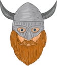 Viking Warrior Head Drawing Royalty Free Stock Photo