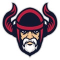 Viking warrior head mascot Royalty Free Stock Photo