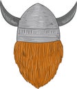 Viking Warrior Head Rear View Drawing Royalty Free Stock Photo