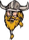 Viking Warrior Head Retro Royalty Free Stock Photo