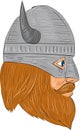 Viking Warrior Head Right Side View Drawing Royalty Free Stock Photo