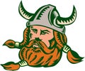 Viking Warrior Head Woodcut