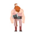 Viking Warrior, Red Bearded Scandinavian Mythology Character in Traditional Outfit Cartoon Style Vector Illustration Royalty Free Stock Photo