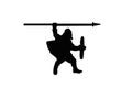 Viking warrior spearman dark silhouette