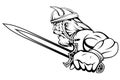 Viking warrior with a sword in his hand, suitable as logo or team mascot Royalty Free Stock Photo