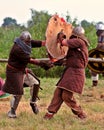 Viking warriors fight. Royalty Free Stock Photo