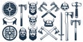 Viking weapon design elements for heraldic logo