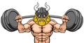 Viking Weight Lifting Body Building Mascot Royalty Free Stock Photo