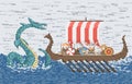 Vikings Battle With The Sea Dragon