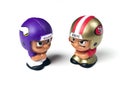 Vikings and 49ers Lil Teammates Toys Royalty Free Stock Photo