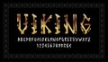 Vikings letters set. Old Norse Scandinavian runes. Celtic alphabet