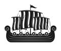 Vikings sail boat or scandinavian drakkar vector