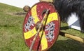 Vikings weaponry and Armour used fighting with swords and shields